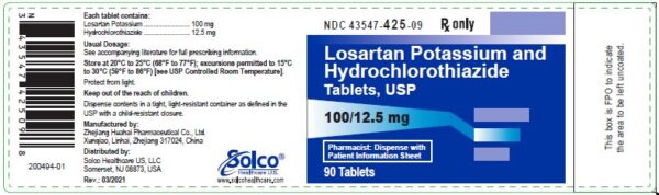 LOSARTAN POT/HCTZ 100MG/12.5MG TAB (HYZAAR) 90CT 43547042509