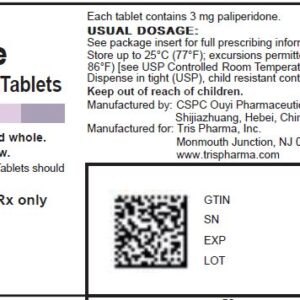 PALIPERIDONE 3MG ER TAB (INVEGA) 30CT 27808022301